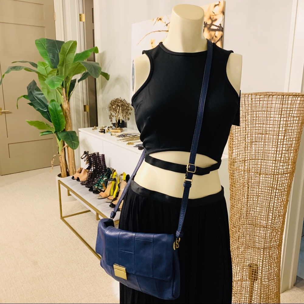 J.Crew deep royal blue leather clutch/crossbody - Picture 3 of 13